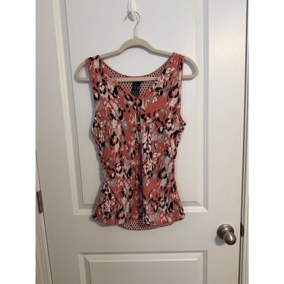 White House Black Market Tops - White House Black Market Coral Floral Tank Top